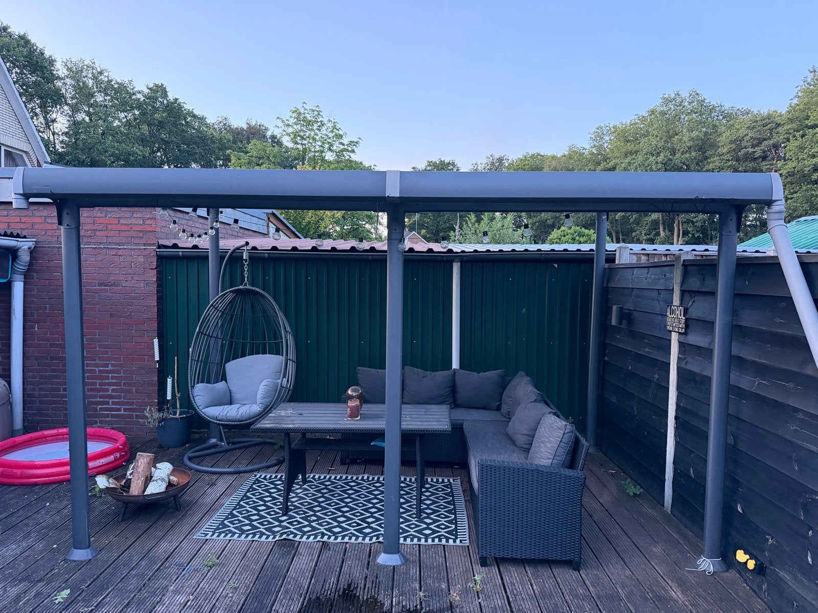 Moderne overkapping 400x300cm met dubbel gevoerd dak, Ophalen, Gebruikt, Overige typen