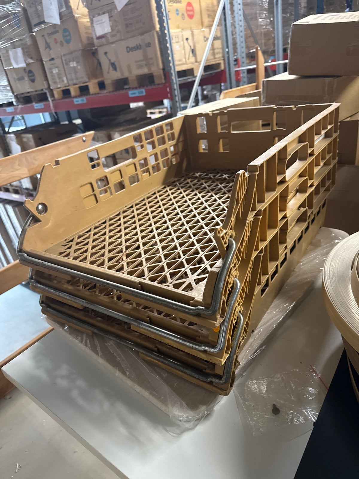 Stapelbare magazijnbakken / broodkratten (3 stuks), Ophalen, Gebruikt, 40 tot 60 cm, Minder dan 35 cm