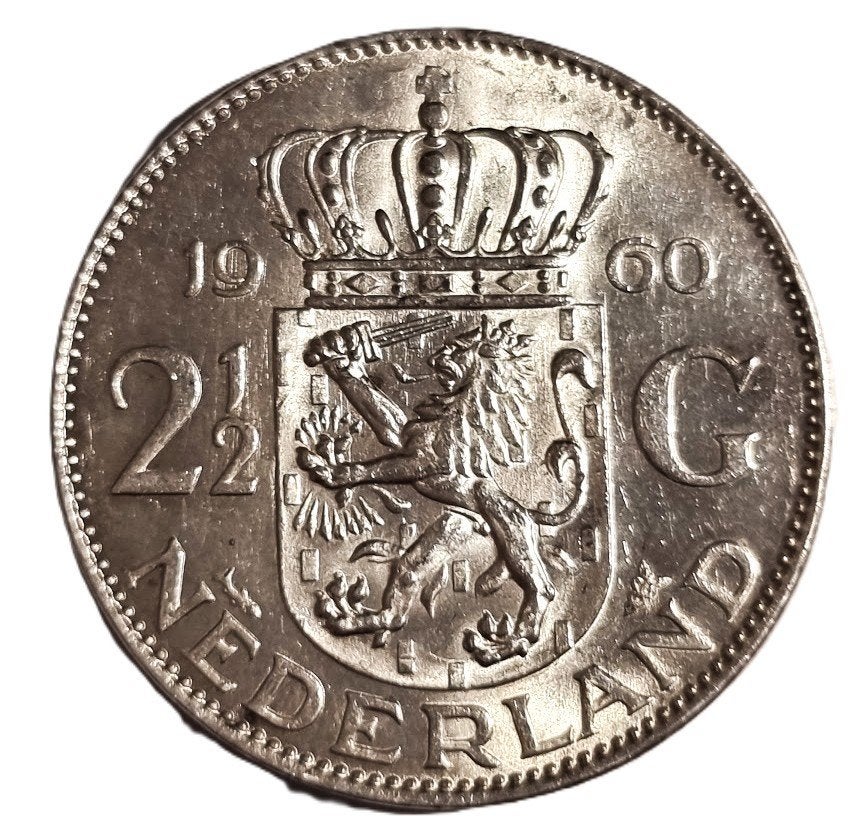 Nederland: een rijksdaalder 1960 Prachtig, Koningin Juliana, Zilver, Ophalen of Verzenden, Losse munt