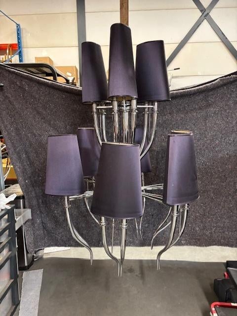 unieke grote kroonluchter en twee bijbehorende wand lampen, Ophalen, Gebruikt, Metaal