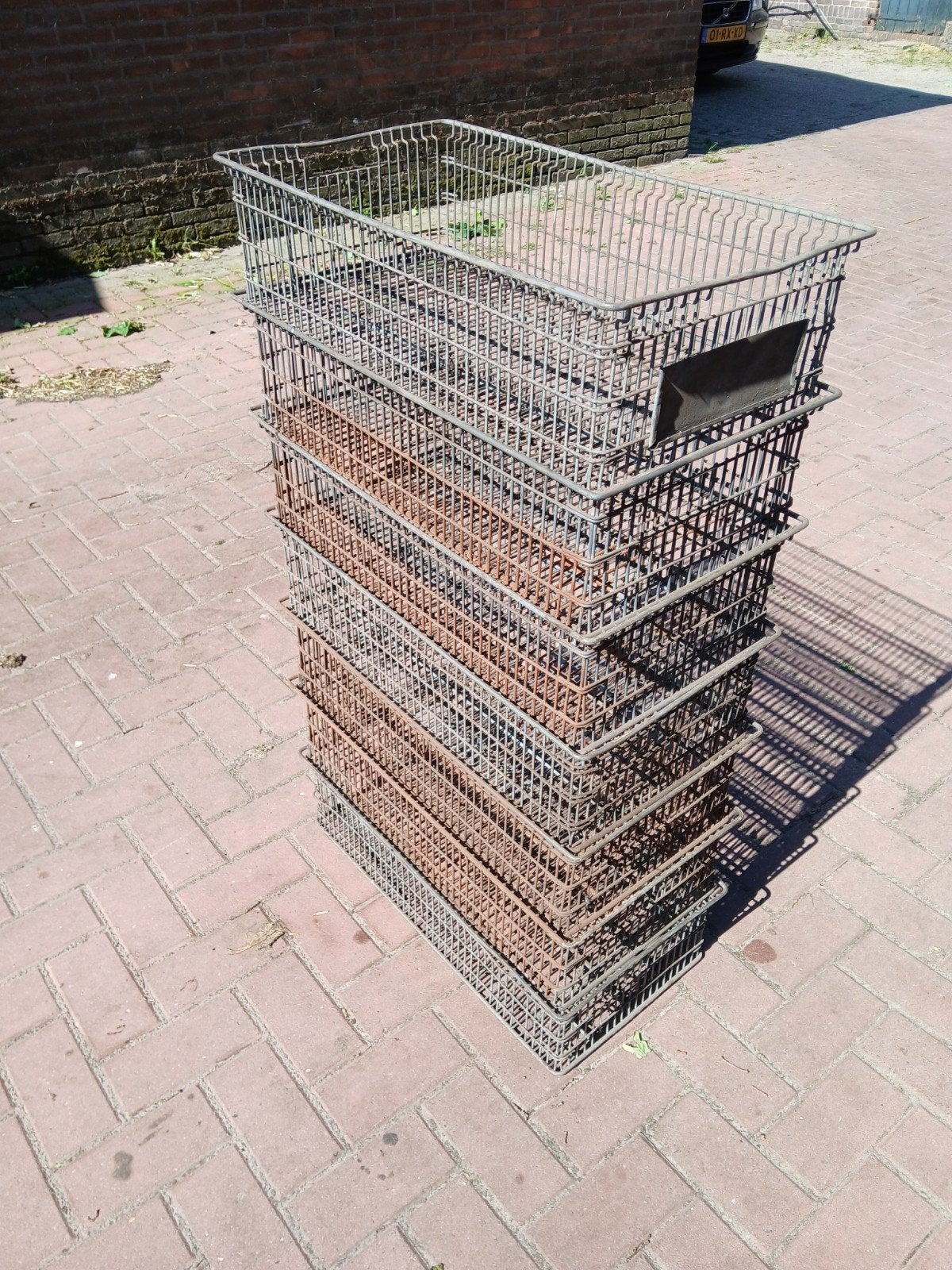 7 gaas kratten manden magazijn bakken vintage industrieel, Ophalen, Minder dan 40 cm, Bak of Kist, Minder dan 35 cm