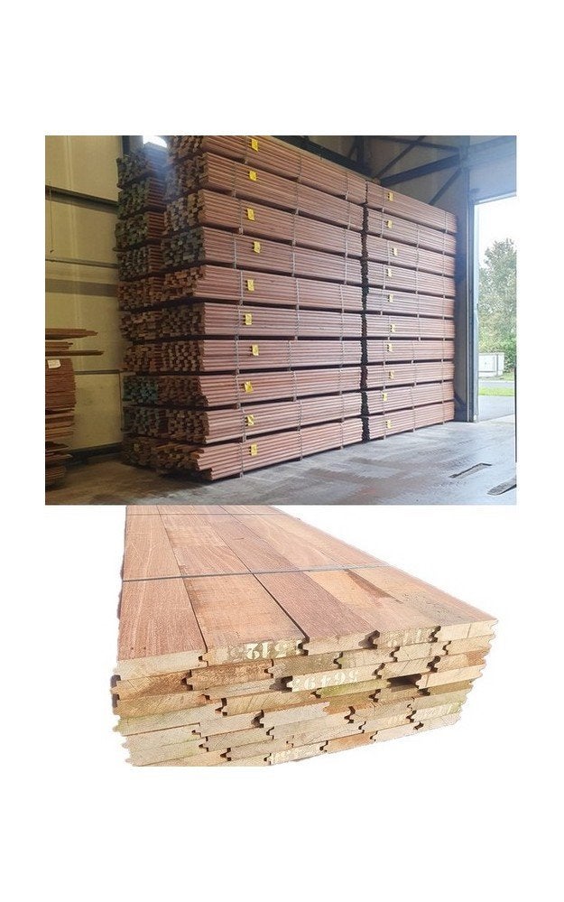Pakketactie Azobé hardhouten damwand 5 cm dik, Tuin en Terras, Ophalen, Planken, Nieuw, Hardhout