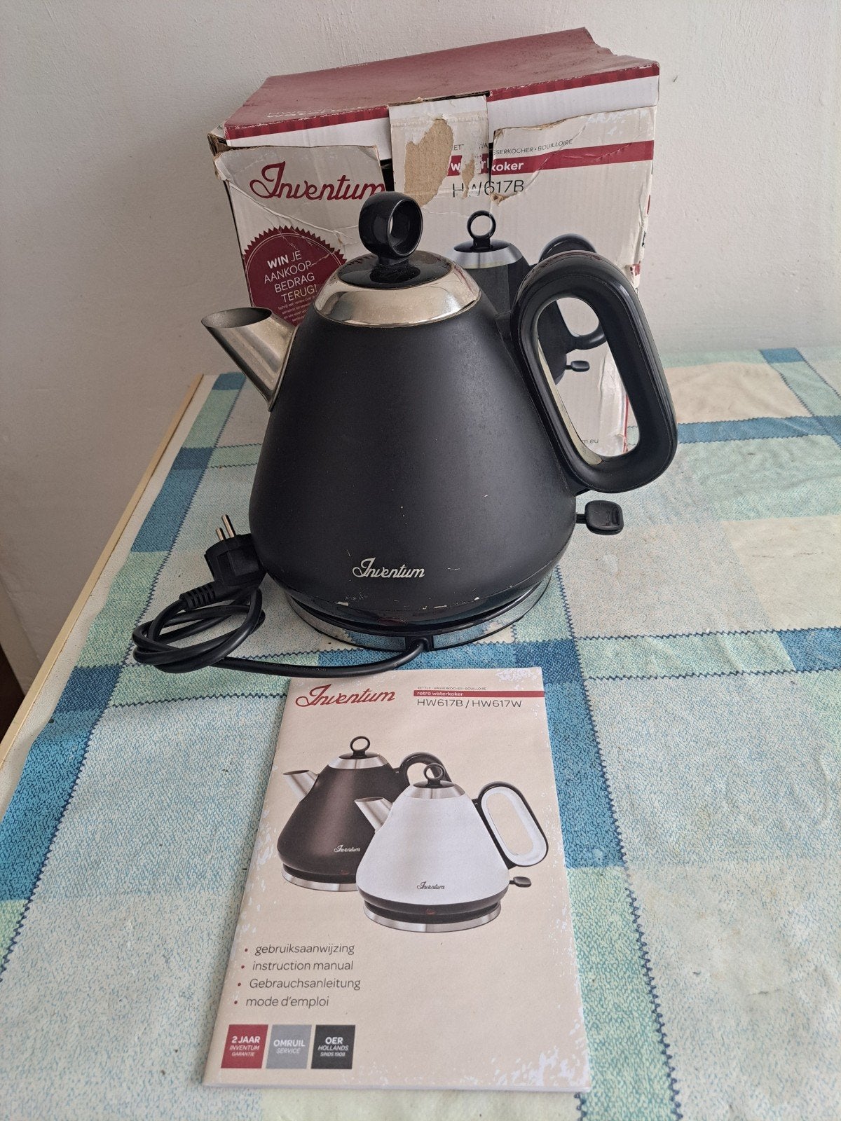 INVENTUM 2200 HW617B/HW617W Waterkoker, Witgoed en Apparatuur, Waterkokers, 1 tot 2 liter, Ophalen of Verzenden, Zo goed als nieuw