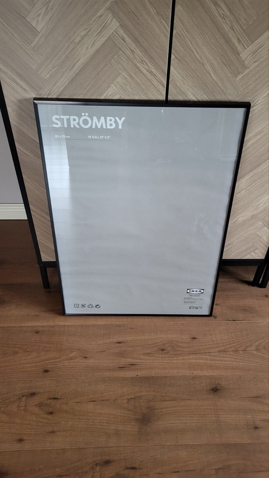 IKEA Strömby lijst 50x70 cm met glas, zwarte omlijsting, Ophalen, Metaal, Zwart, Hangend