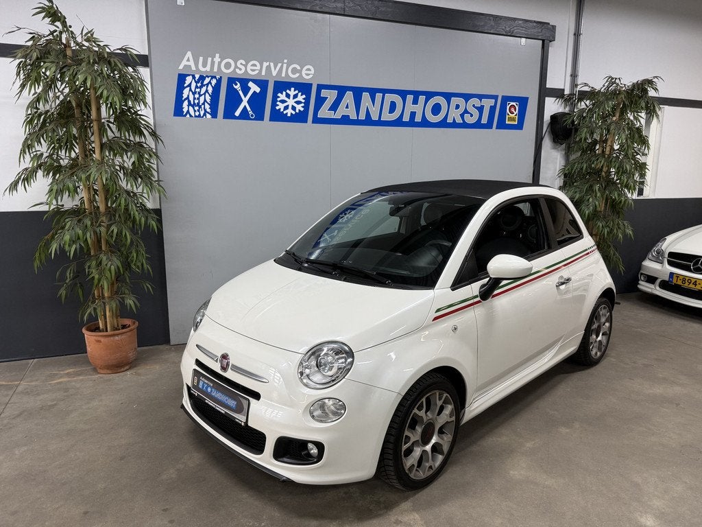 Fiat 500C 0.9 TwinAir Turbo 500S // Abarth Pakket // Xenon /, Auto's, Gebruikt, Cabriolet, Leder en Stof, Wit