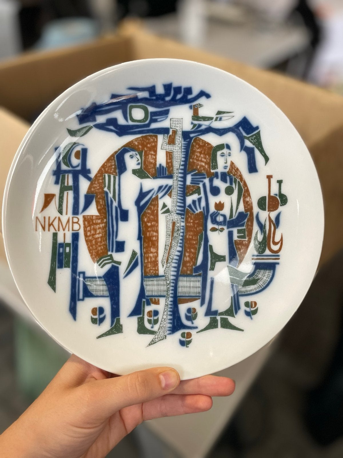 Vintage NKMB Decoratieve Wandplaat - Uniek Design, Antiek en Kunst, Ophalen of Verzenden