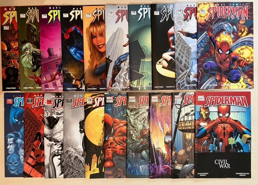 20 x Spiderman nr.114 t/m 133, Marvel Comic, 2005 t/m2007, Boeken, Amerika, Complete serie of reeks, Ophalen of Verzenden, Zo goed als nieuw