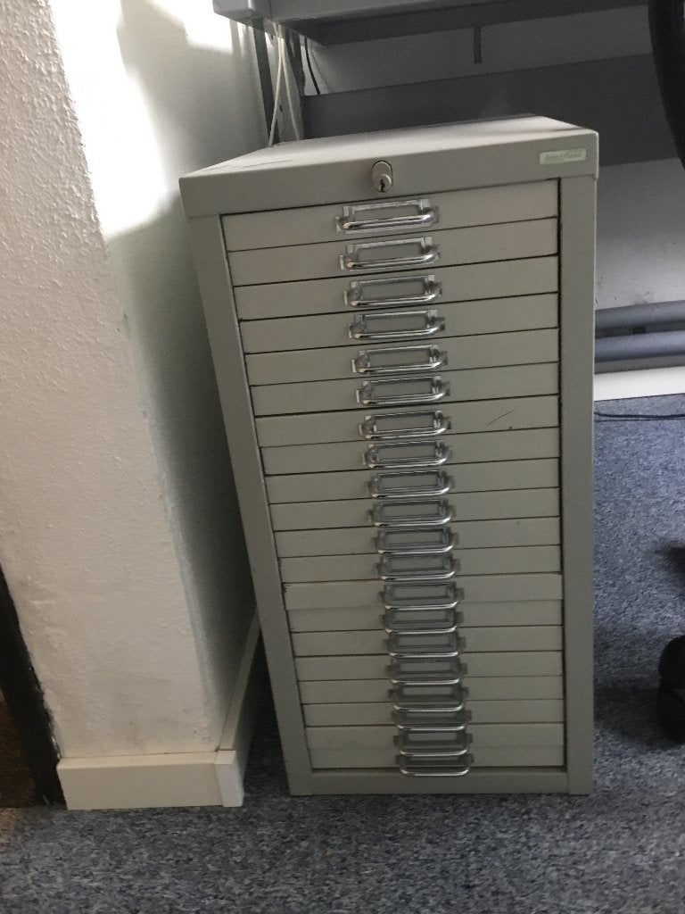 Vintagemetalen ladenkastje/organizer met 20 laden, Huis en Inrichting, Kasten | Ladekasten, Ophalen, Minder dan 50 cm, Gebruikt