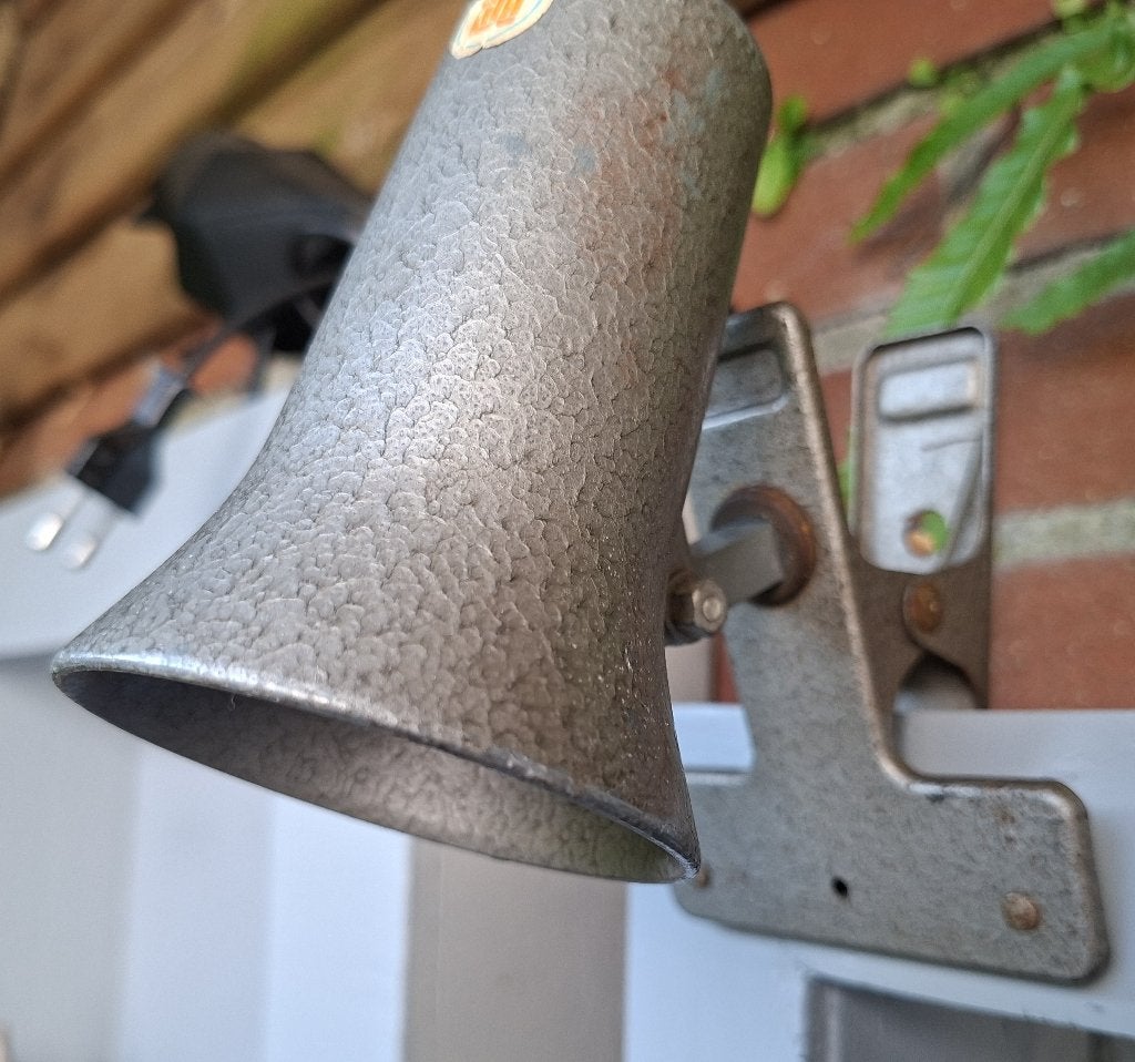 Industriële  LITA spot -klem lamp -Frans ontwerp jaren 50/60, Gebruikt, Gloeilamp, Met schakelaar, Metaal