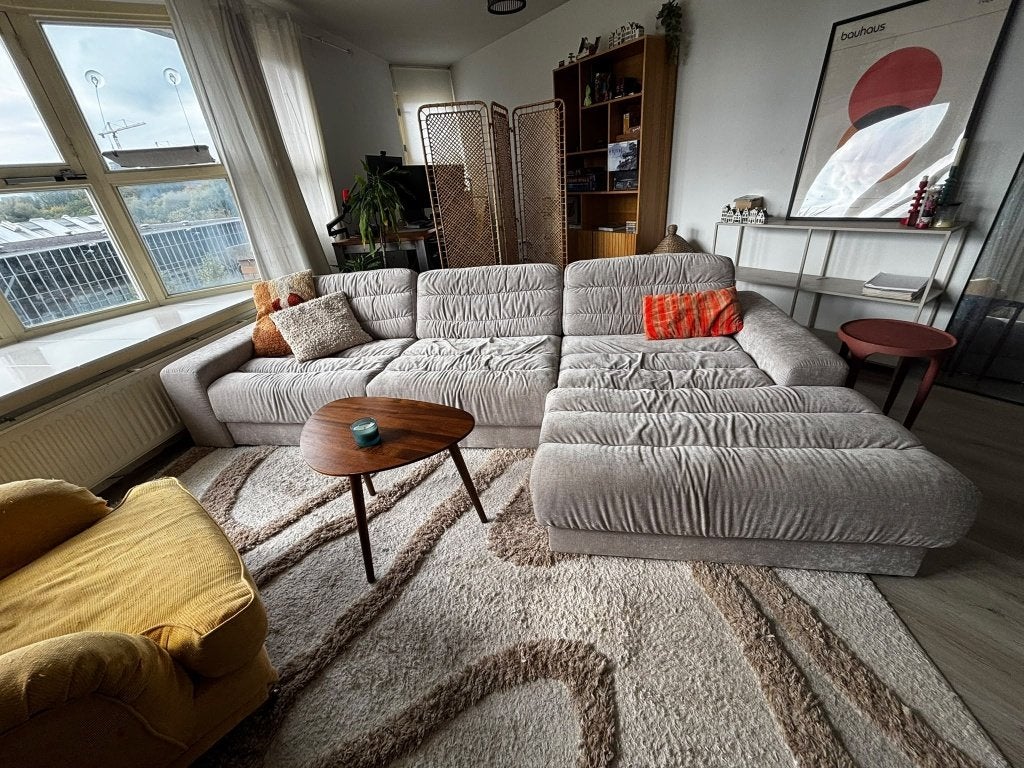 Large Lounge Sofa W315 x D100/159 x H60 - Beige / Taupe, Huis en Inrichting, Ophalen, Zo goed als nieuw, Driepersoons, 300 cm of meer
