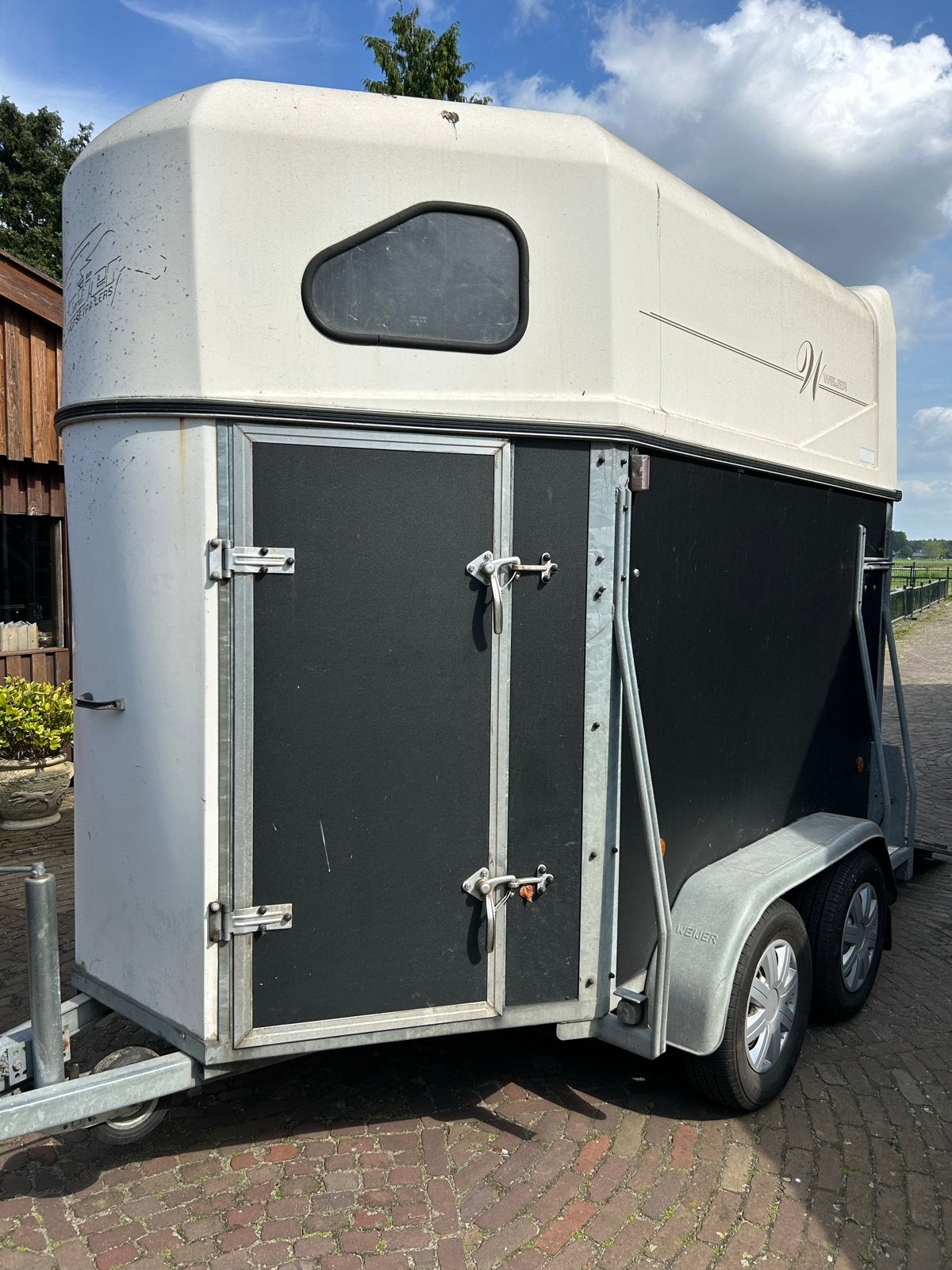 Weijer 2-paards trailer uit 1995 - Nette staat, Ophalen, Gebruikt, Hout, 2-paards trailer