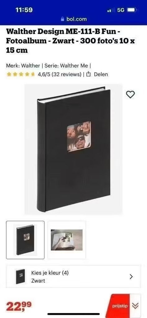 ZGAN! Walter disign fotoalbum insteekhoesjes zwart € 4,99, Ophalen of Verzenden, Zo goed als nieuw