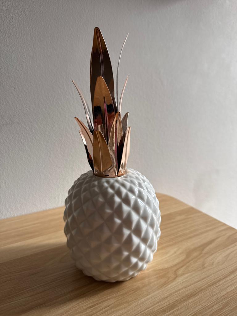 Decoratieve Ananas: Wit met Roségouden Bladeren, Ophalen, Gebruikt, Overige materialen, Modern
