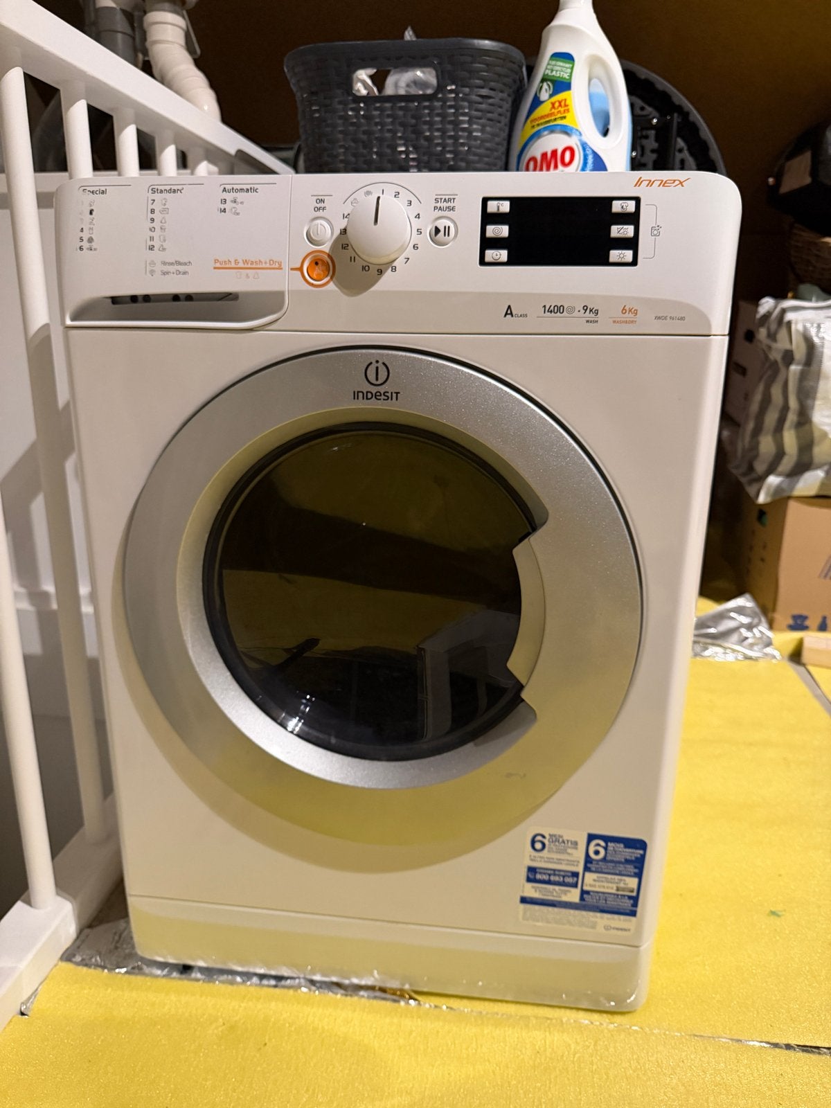 Indesit Innex Wasmachine/Droger - 9kg/6kg, 1400 toeren, Witgoed en Apparatuur, 1200 tot 1600 toeren, Gebruikt, 8 tot 10 kg, Ophalen of Verzenden