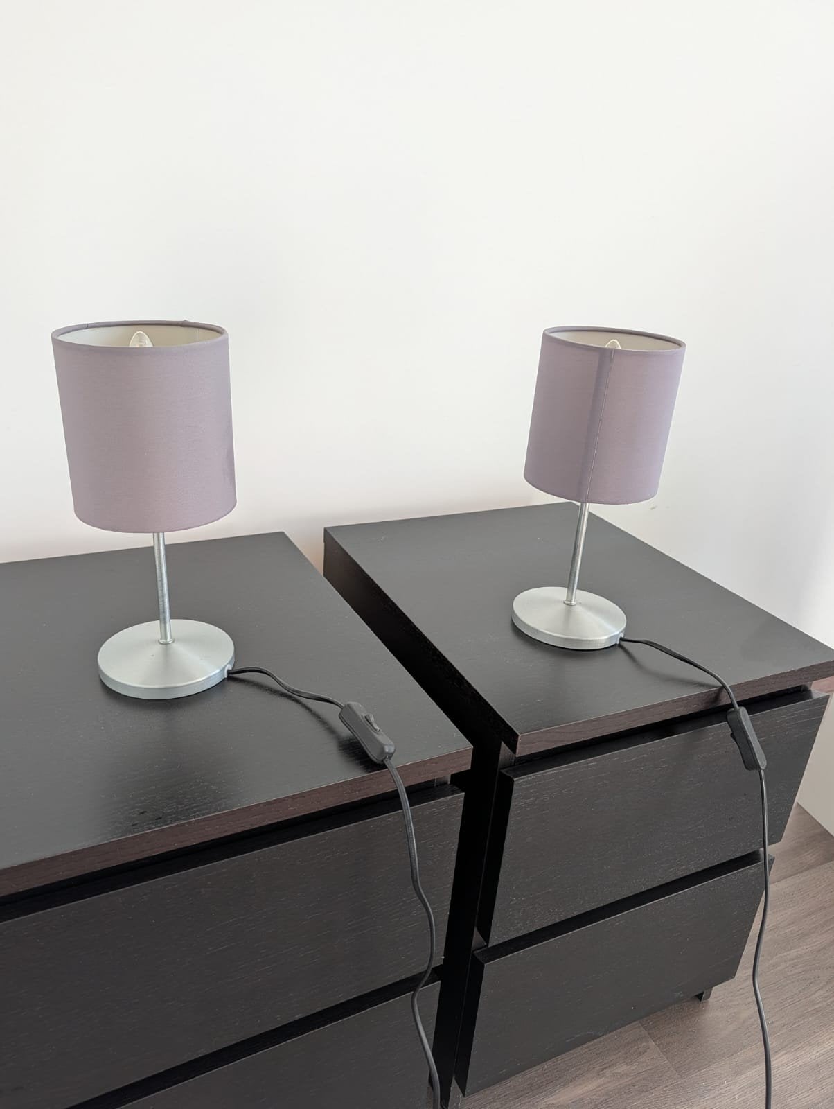 Set van 2 moderne tafellampjes met grijze kap, Ophalen