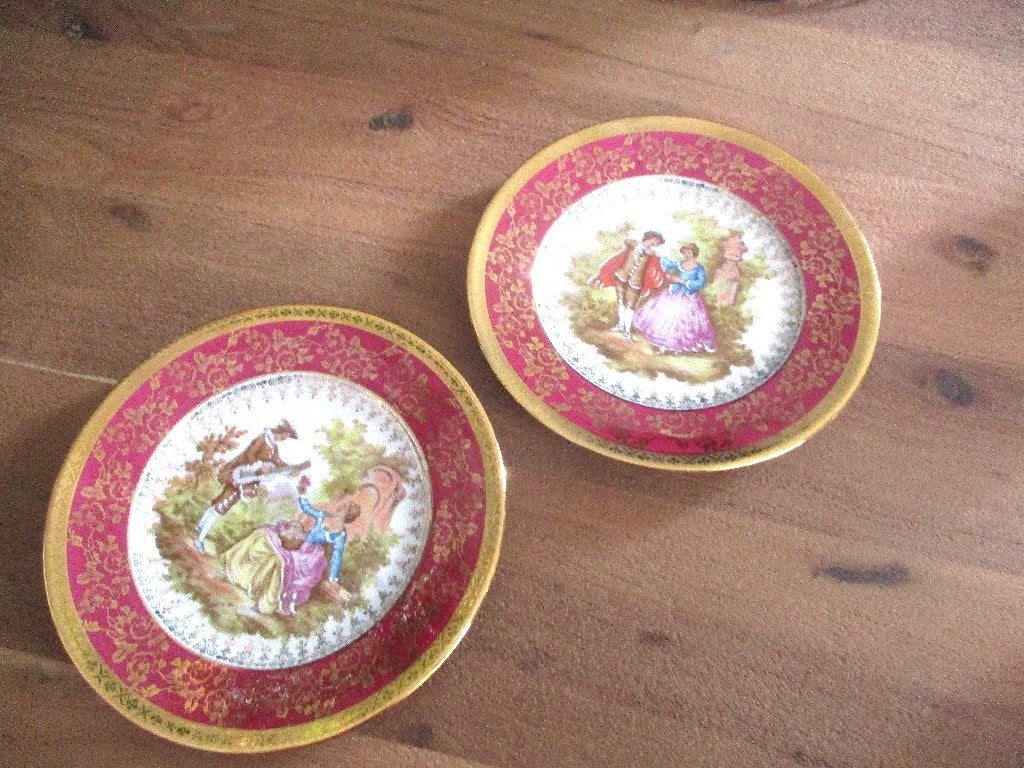 Zeer mooie oude wandborden limoges porselein, Ophalen of Verzenden