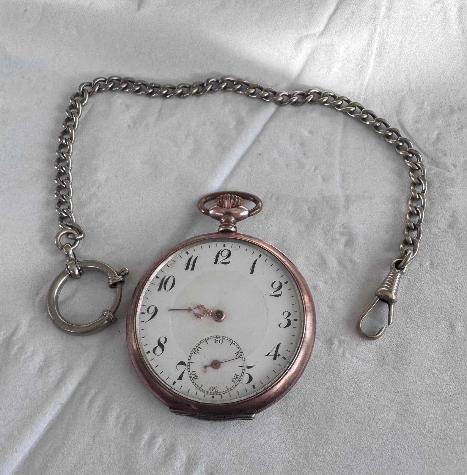 Antiek zakhorloge  “Ancre Ligne Droite” 15 rubis, Sieraden, Tassen en Uiterlijk, Ophalen of Verzenden, Zilver, Overige merken