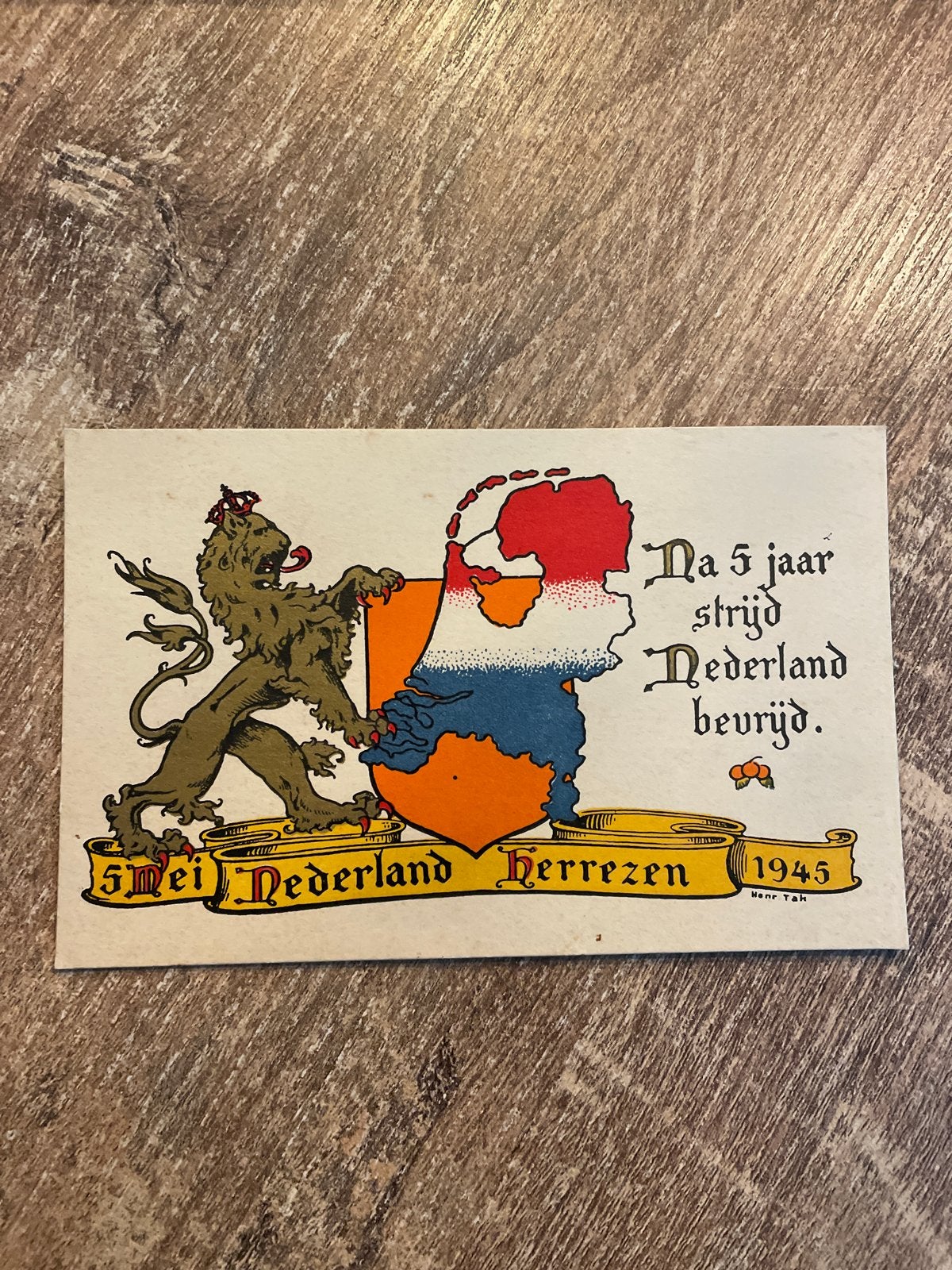Oude Ansichtkaart: 5 Mei Nederland Herrezen 1945, Ophalen of Verzenden, 1940 tot 1960, Gelopen