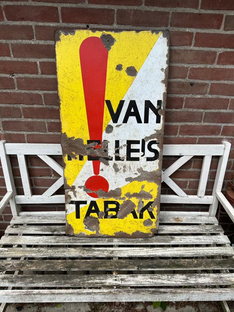 Emaille Reclamebord Van Nelle tabak!! Bord met karakter, Antiek en Kunst, Antiek | Emaille, Ophalen of Verzenden