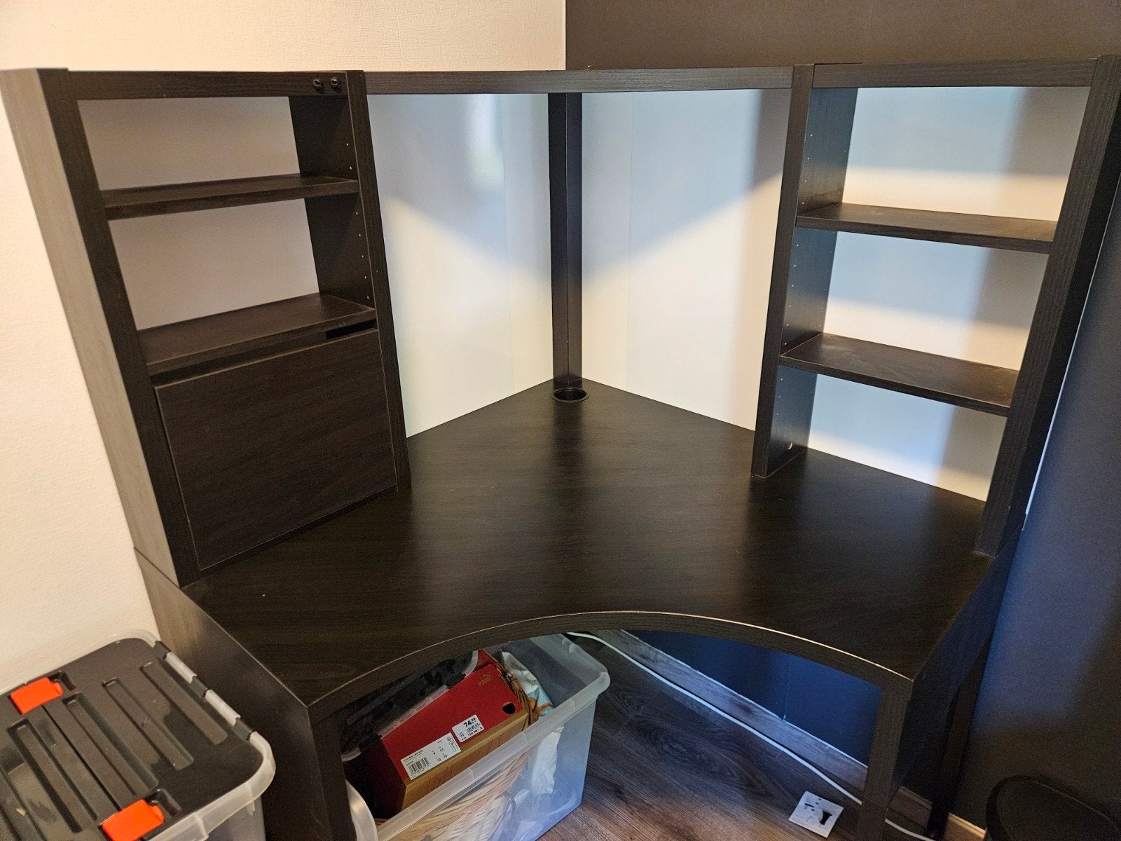 Ikea Micke hoekbureau zwart, Huis en Inrichting, Ophalen, Zwart, Spaanplaat of MDF, Hoekbureau