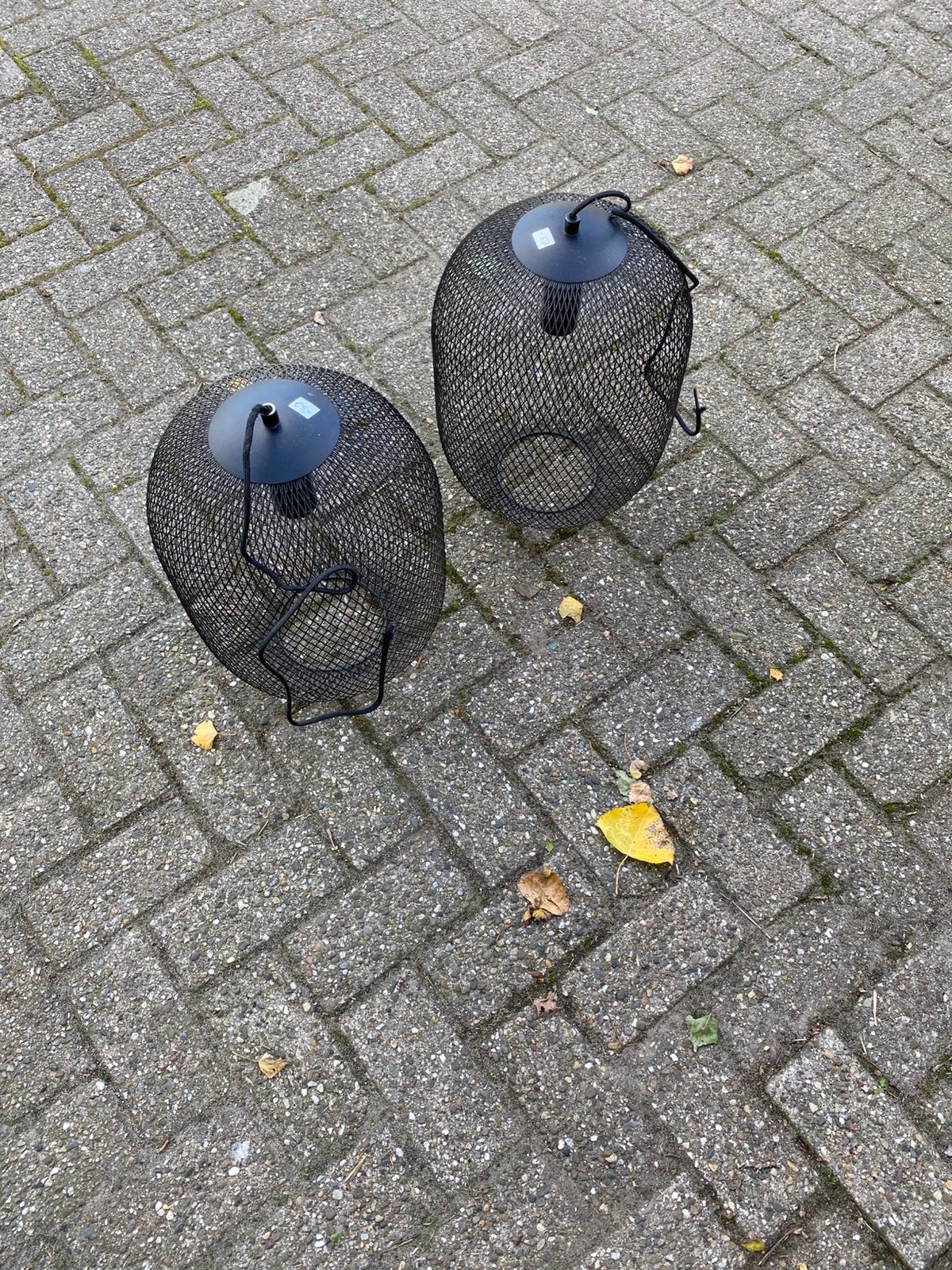 Hang Lamp tweemaal zwart, Zwart, Zo goed als nieuw, Ovaal, Ophalen