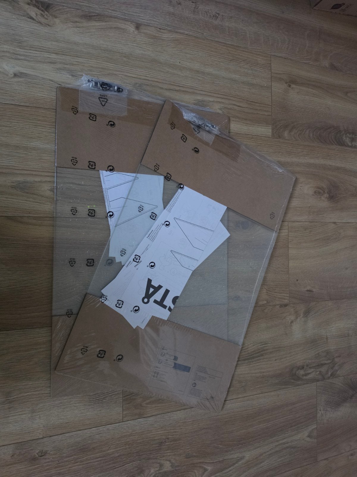 4x IKEA BESTA glasplaat 56x36, ongebruikt, Ophalen, Met plank(en), Nieuw, Glas