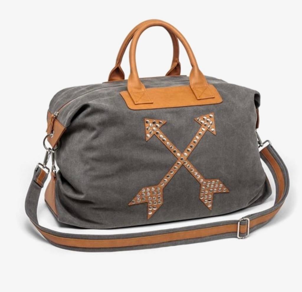 Nieuwe Dutch Arrows Weekend/Vakantie Tas Grijs Cognac - 50L, 30 cm of meer, Nieuw, Ophalen of Verzenden, 60 tot 80 cm
