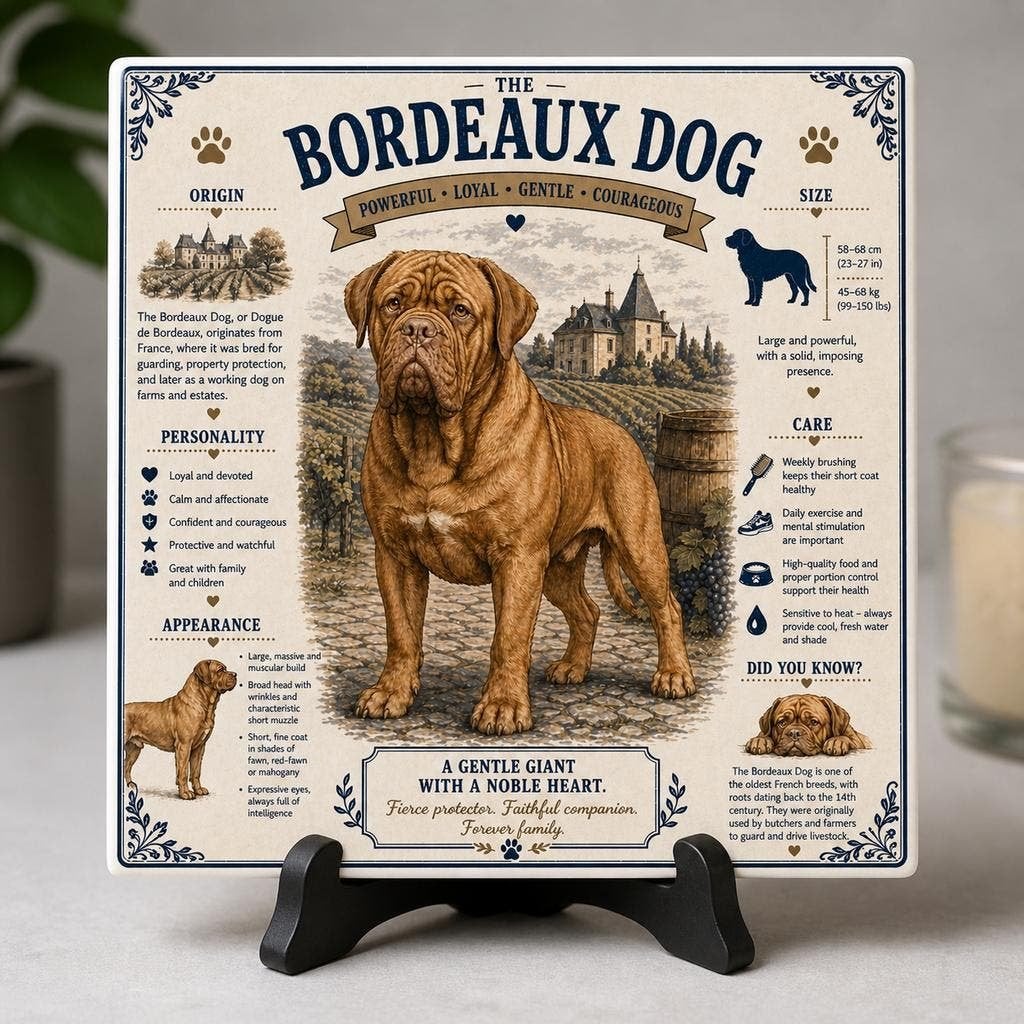 Bordeaux Dog - Infographic Tegel, Ophalen of Verzenden, Nieuw