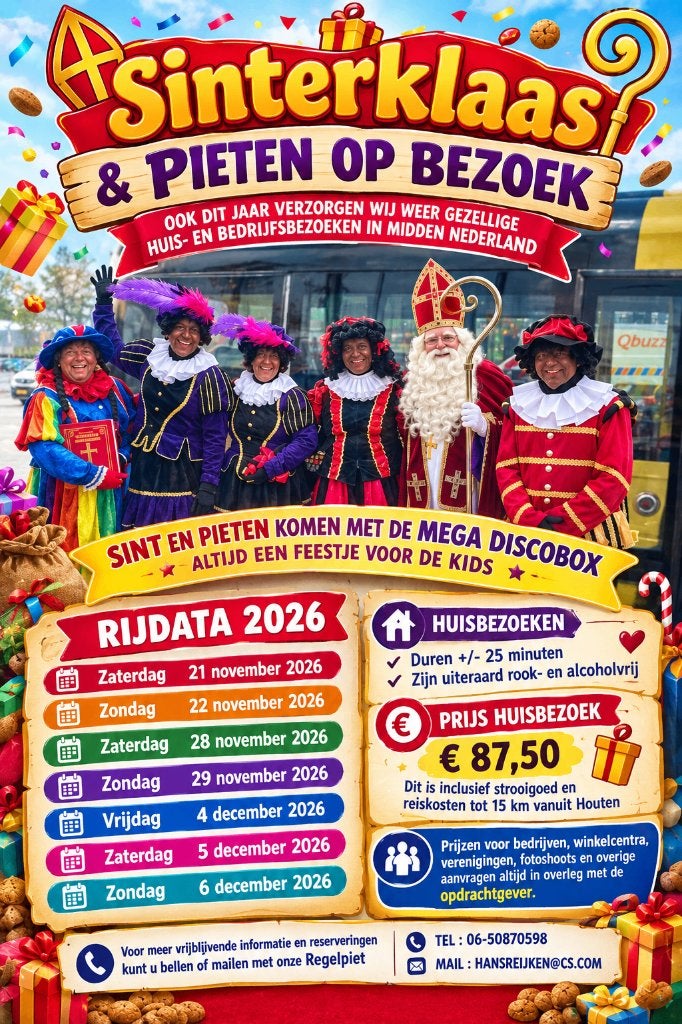 Sinterklaas en Pieten op bezoek, Ophalen of Verzenden, Nieuw, Kerst of Sinterklaas