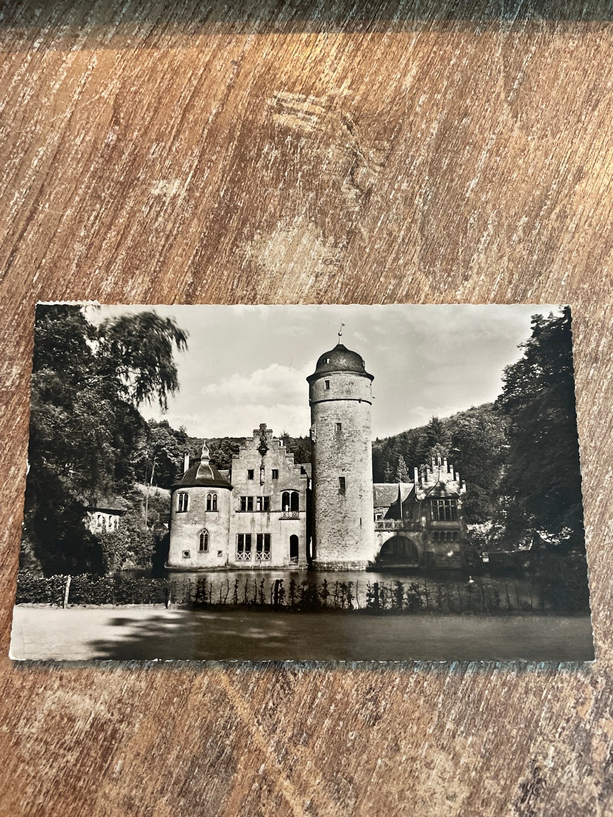 Oude ansichtkaart Kasteel Mespelbrunn, Duitsland (Gelopen), Ophalen of Verzenden, Gelopen, Duitsland