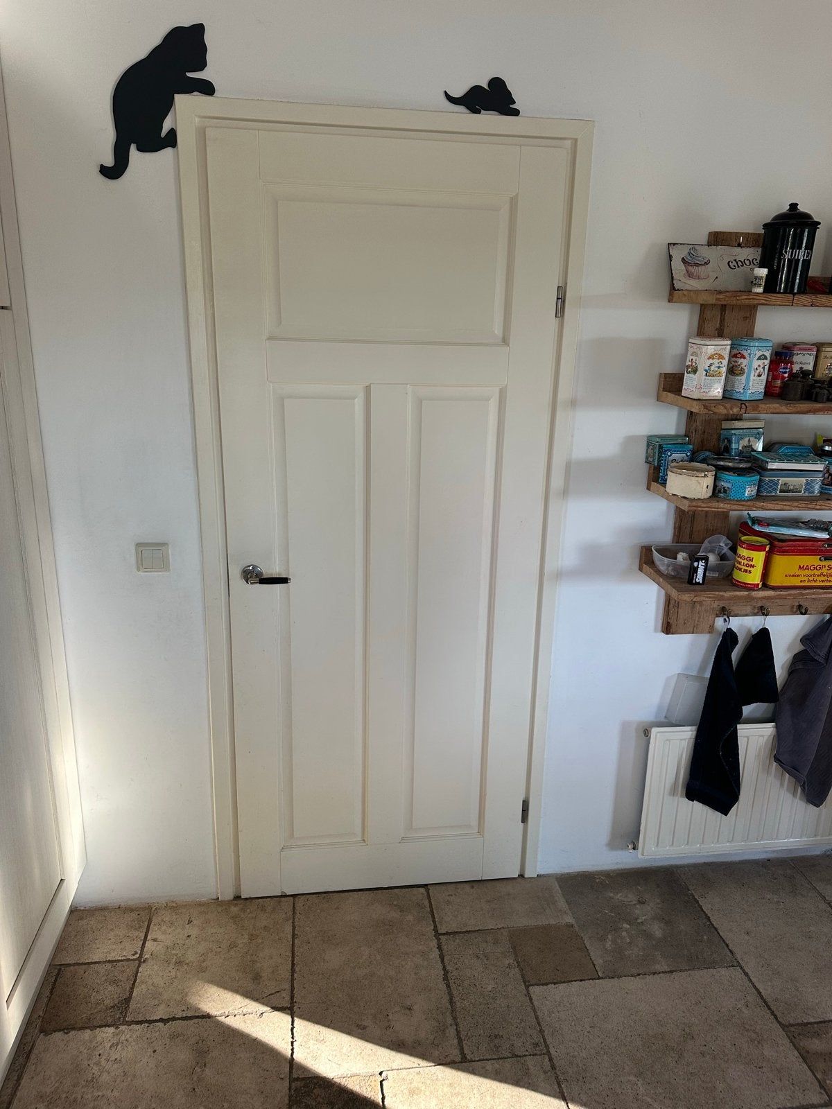 Vintage houten stompe deuren 7x Crème, Ophalen, Gebruikt, 80 tot 100 cm, Binnendeur