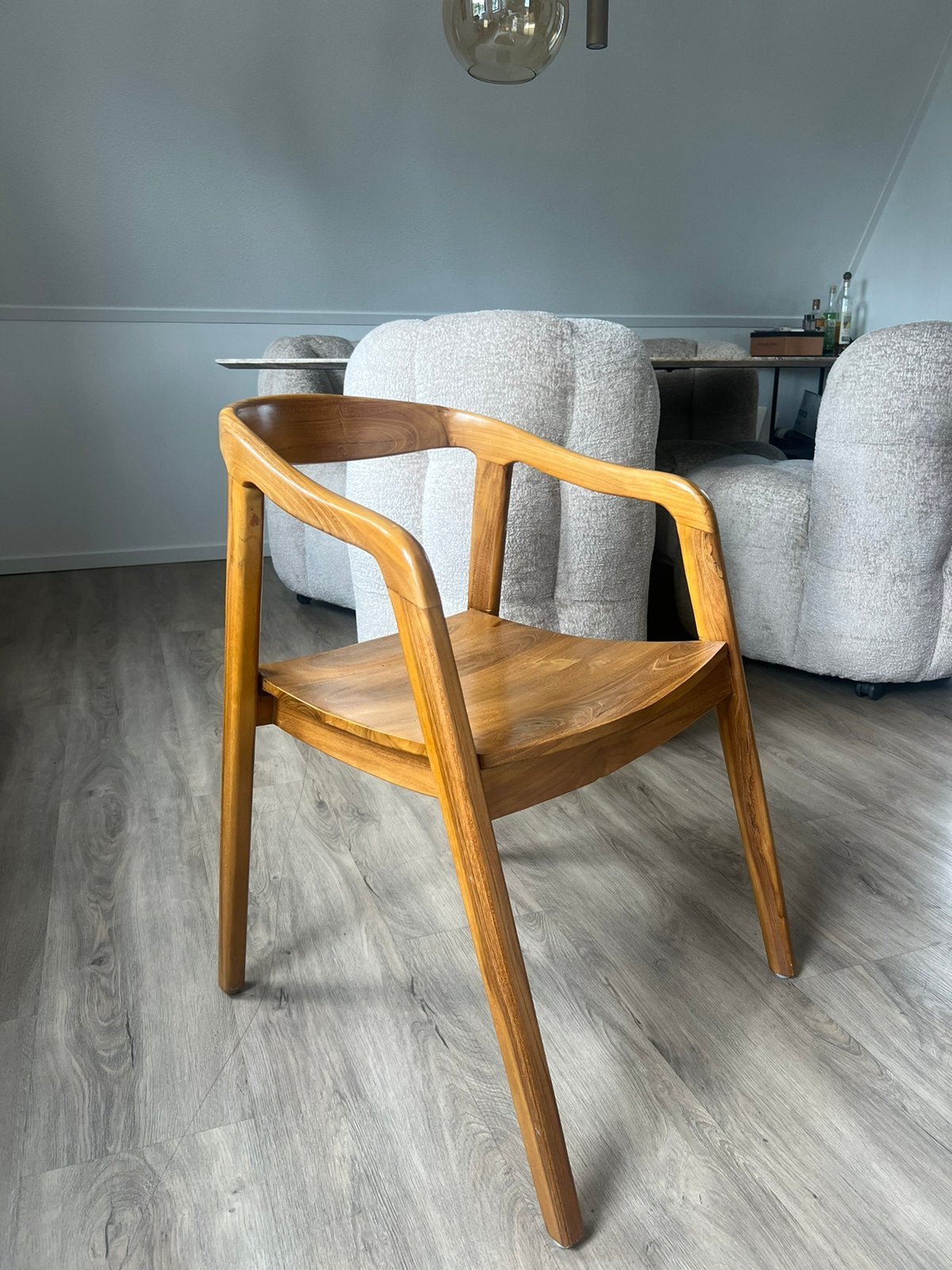 Massief houten eetkamerstoel (5 stuks), Ophalen, Overige kleuren, Zo goed als nieuw, Vijf, Zes of meer stoelen