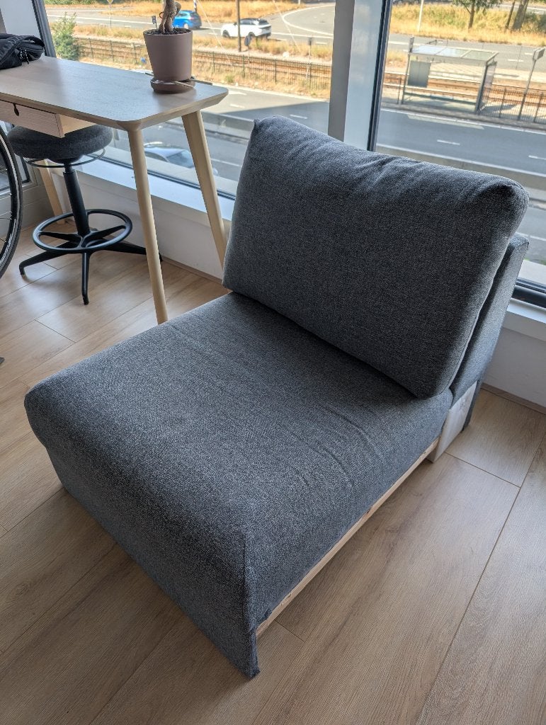 Ikea VIMLE 1-zitselement, Gunnared middengrijs, Ophalen, 75 tot 100 cm, Zo goed als nieuw, Rechthoekig
