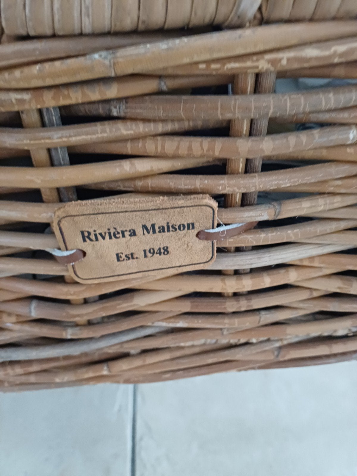 Riviera Maison mand, Huis en Inrichting, Ophalen, Met handvat, Gebruikt, Natuurlijk materiaal