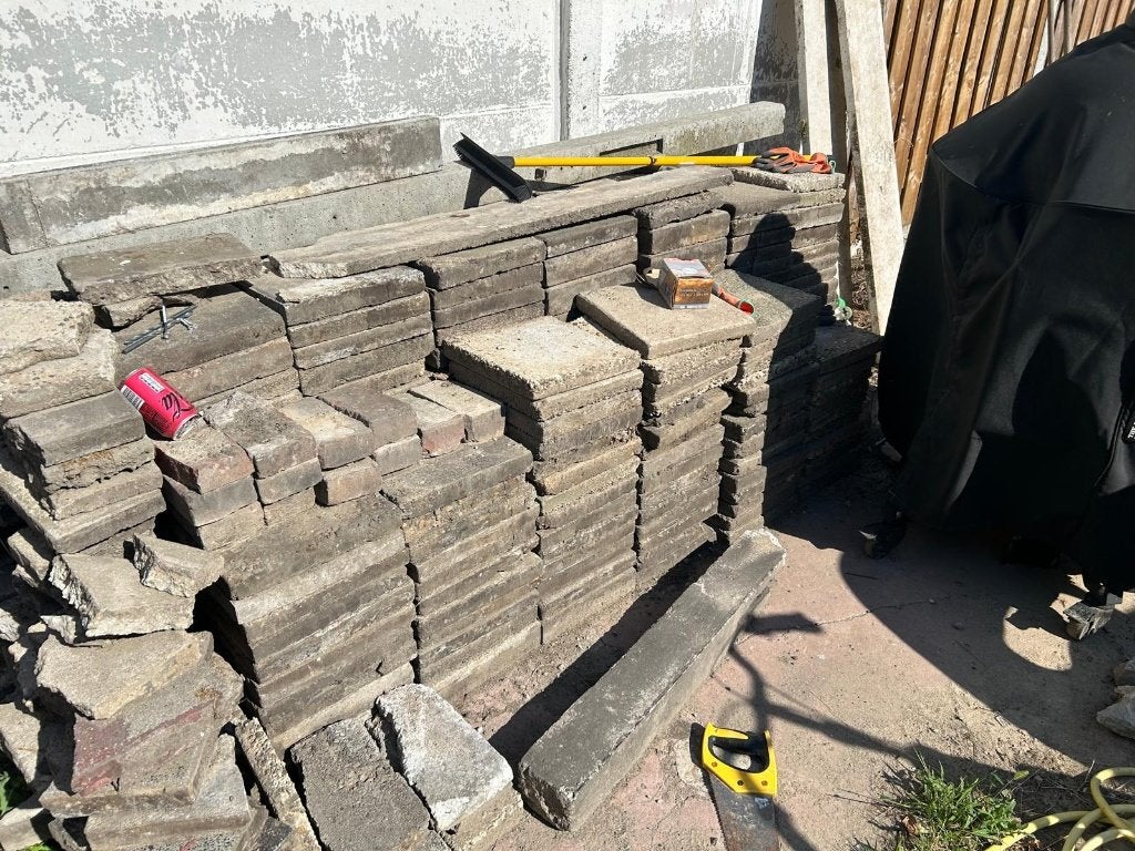Stoeptegels gratis afhalen, Ophalen, Gebruikt, Overige typen, 10 m² of meer