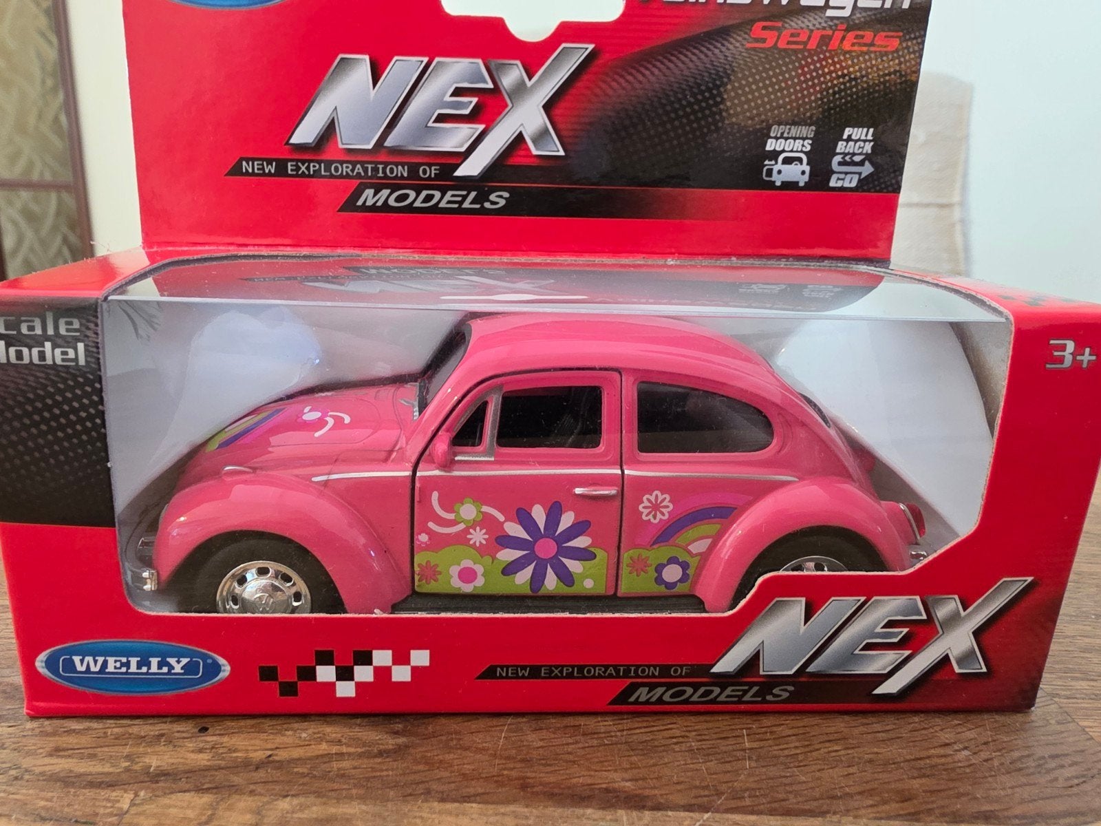 Welly NEX Volkswagen Kever Roze Speelgoedauto, Ophalen of Verzenden, Nieuw, Auto