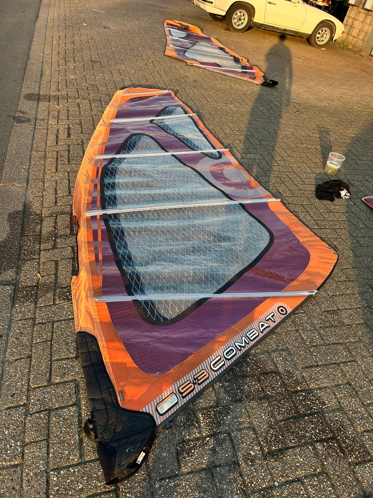 Neilpryde Combat 4.5 m² ,4.1 m² ,5.3  en Gunsails 8.0, Ophalen, Gebruikt, 5 tot 6.5 m², Neilpryde