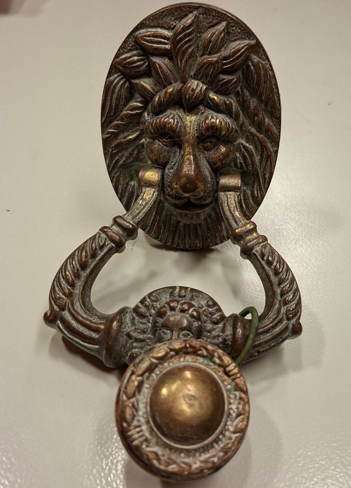 DEURKLOPPER BRONS LEEUW 15CM COMPLEET, Ophalen of Verzenden