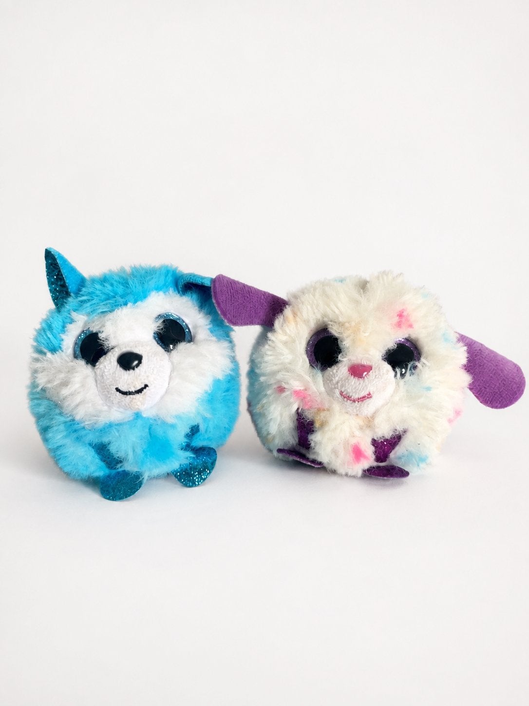 2 TY knuffels rond, Overige karakters, Zo goed als nieuw, Meerkleurig, Klein (minder dan 20 cm)
