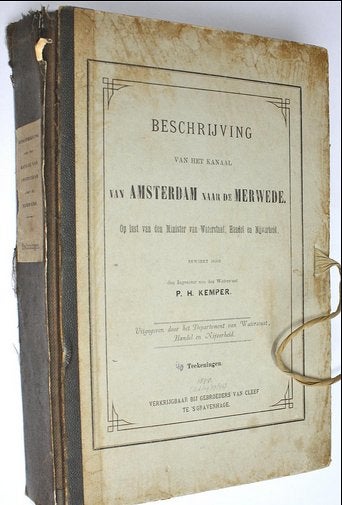 1894 map 39 technische tekeningen kanaal Amsterdam - Merwede, Gelezen, Ophalen of Verzenden, Landkaart, 1800 tot 2000