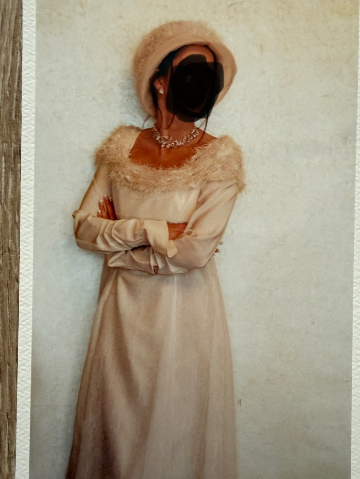 Elegante trouwjurk/galajurk maat 36 met sjaaltje, Ophalen of Verzenden, Zo goed als nieuw, Beige, Trouwjurk