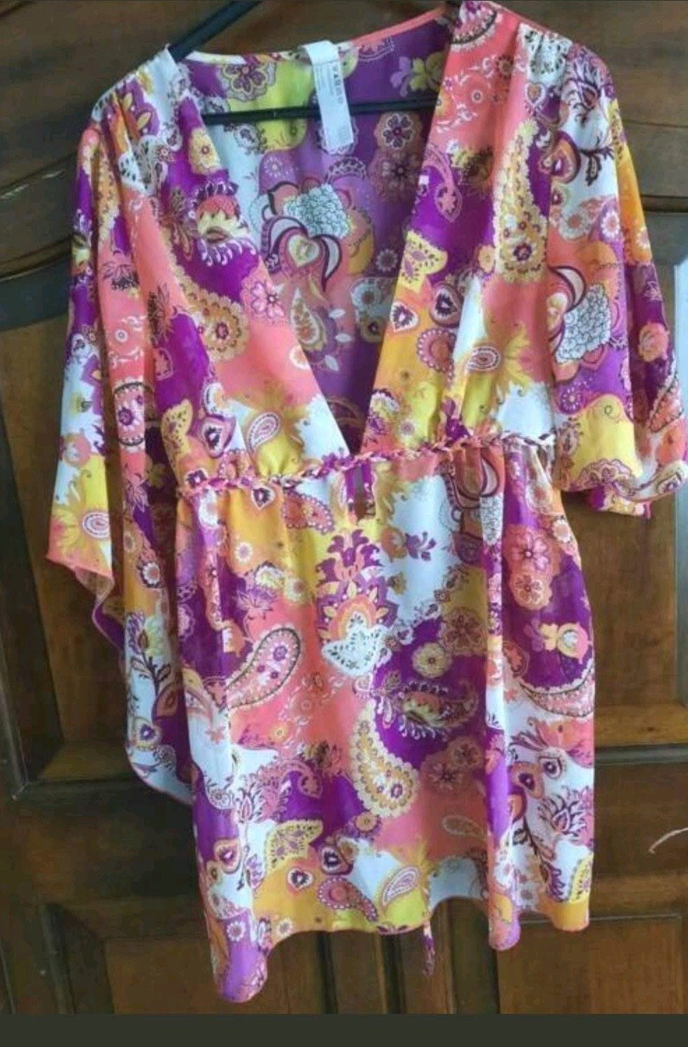 Vintage look crêpe blouse/tuniek Hunkemöller 42, Verzenden, Maat 42/44 (L), Oranje, Zo goed als nieuw