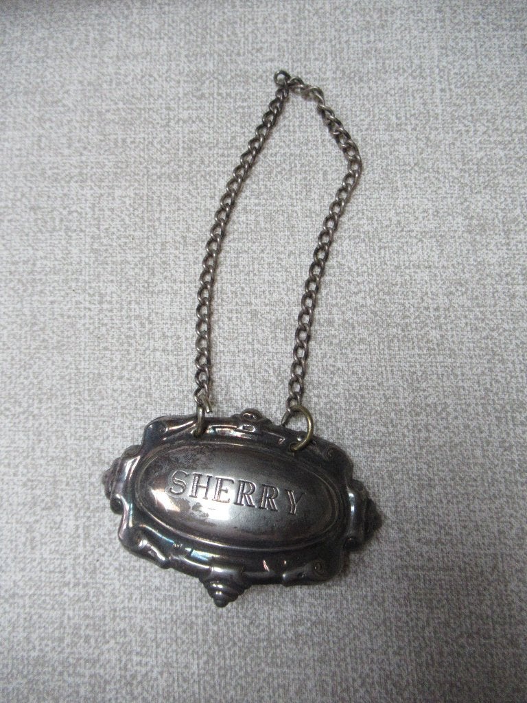 oude FLESSENHANGER / decanteerlabel - SHERRY voor fles,karaf, Ophalen of Verzenden