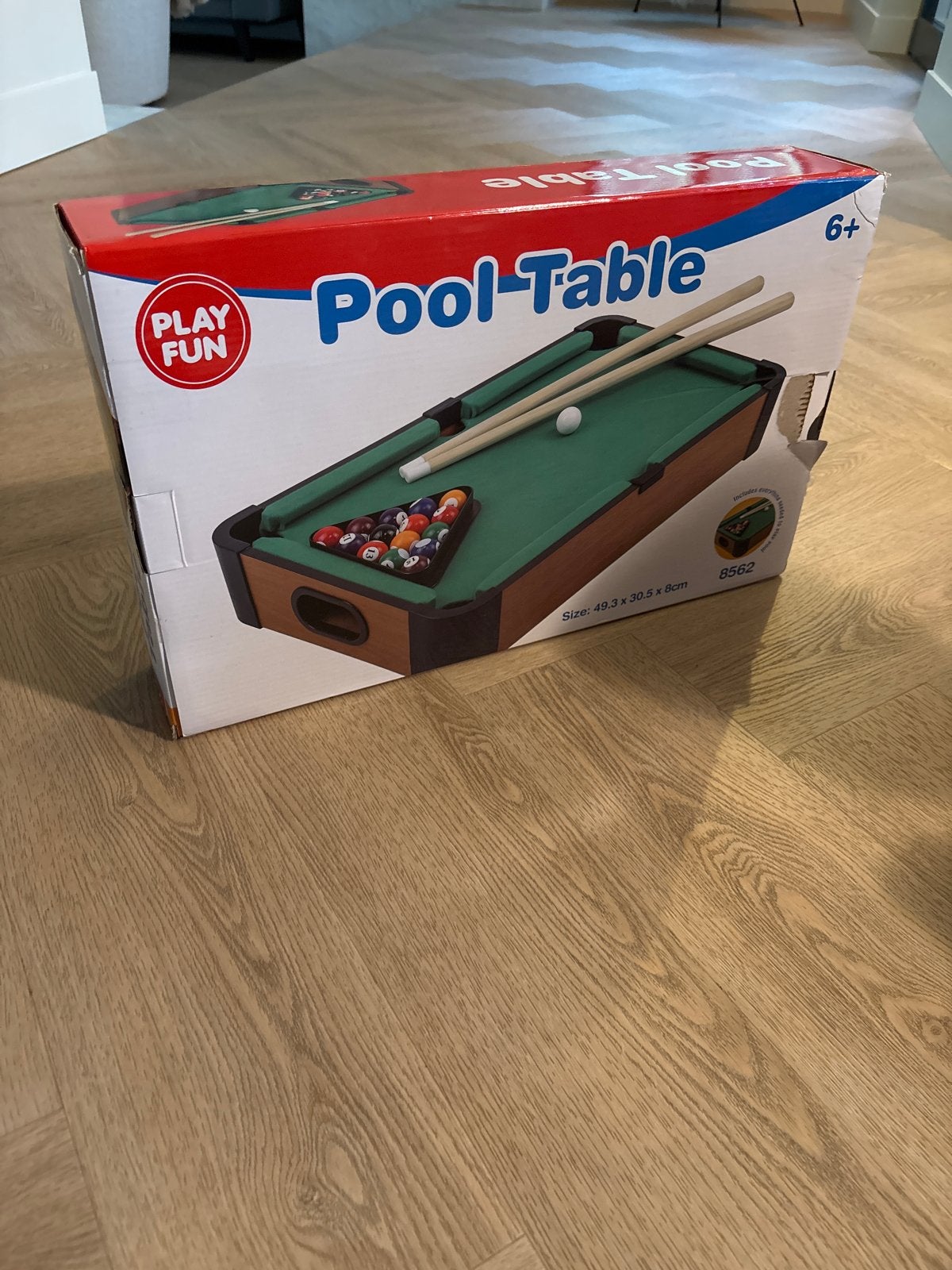 Play Fun Mini Pooltafel - zgan in Doos, Sport en Fitness, Biljarten en Poolen, Ophalen of Verzenden, Zo goed als nieuw, Pooltafel