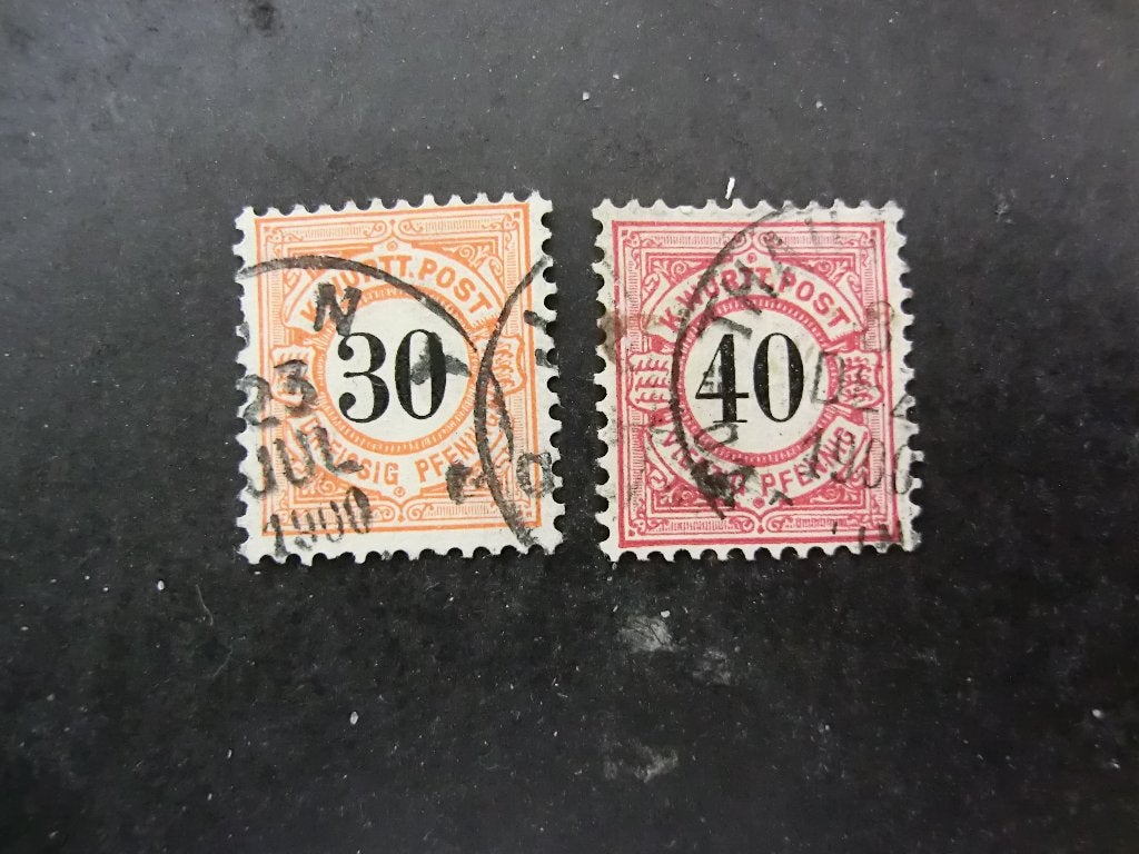 Wurttemberg serie 61-62 Gestempeld,, Ophalen of Verzenden, Duitse Keizerrijk, Gestempeld
