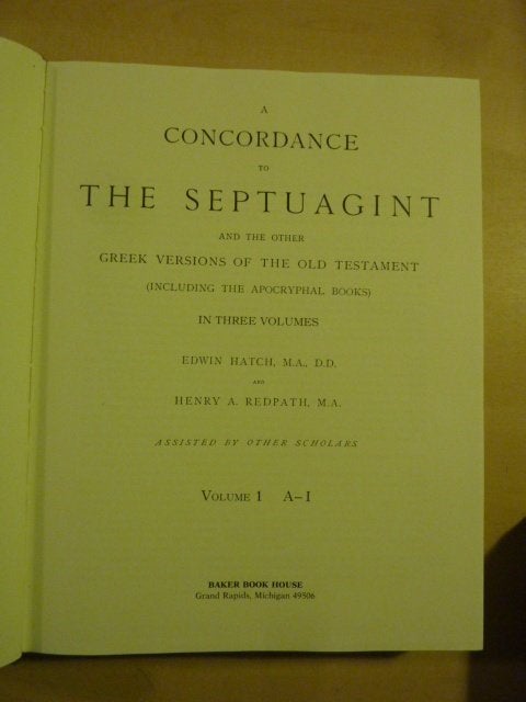 Hatch & Redpath - Concordance to the septuagint, Boeken, Verzenden, Zo goed als nieuw