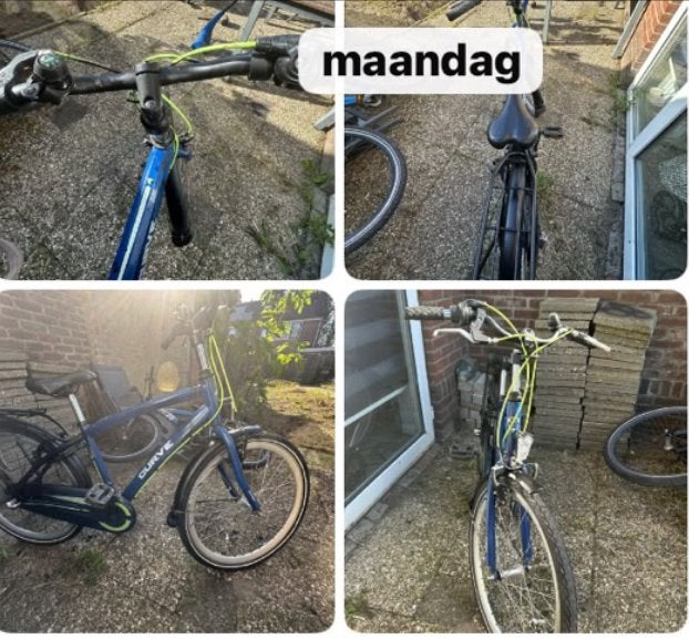 Blauwe Curve fiets - Gebruikt, Fietsen en Brommers, Terugtraprem, Gebruikt, 2 kinderen, Ophalen