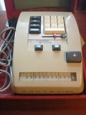 Vintage rekenmachine ca. 1960 Contex 30 elektrisch-opgeknapt, Ophalen of Verzenden