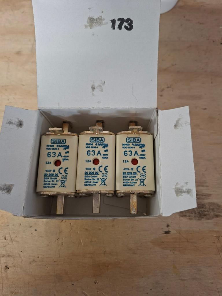 SIBA NH00 Mespatronen 63A 690V gR (Nieuw in doos - 3 stuks, Siba, Nieuw, Ophalen of Verzenden, X