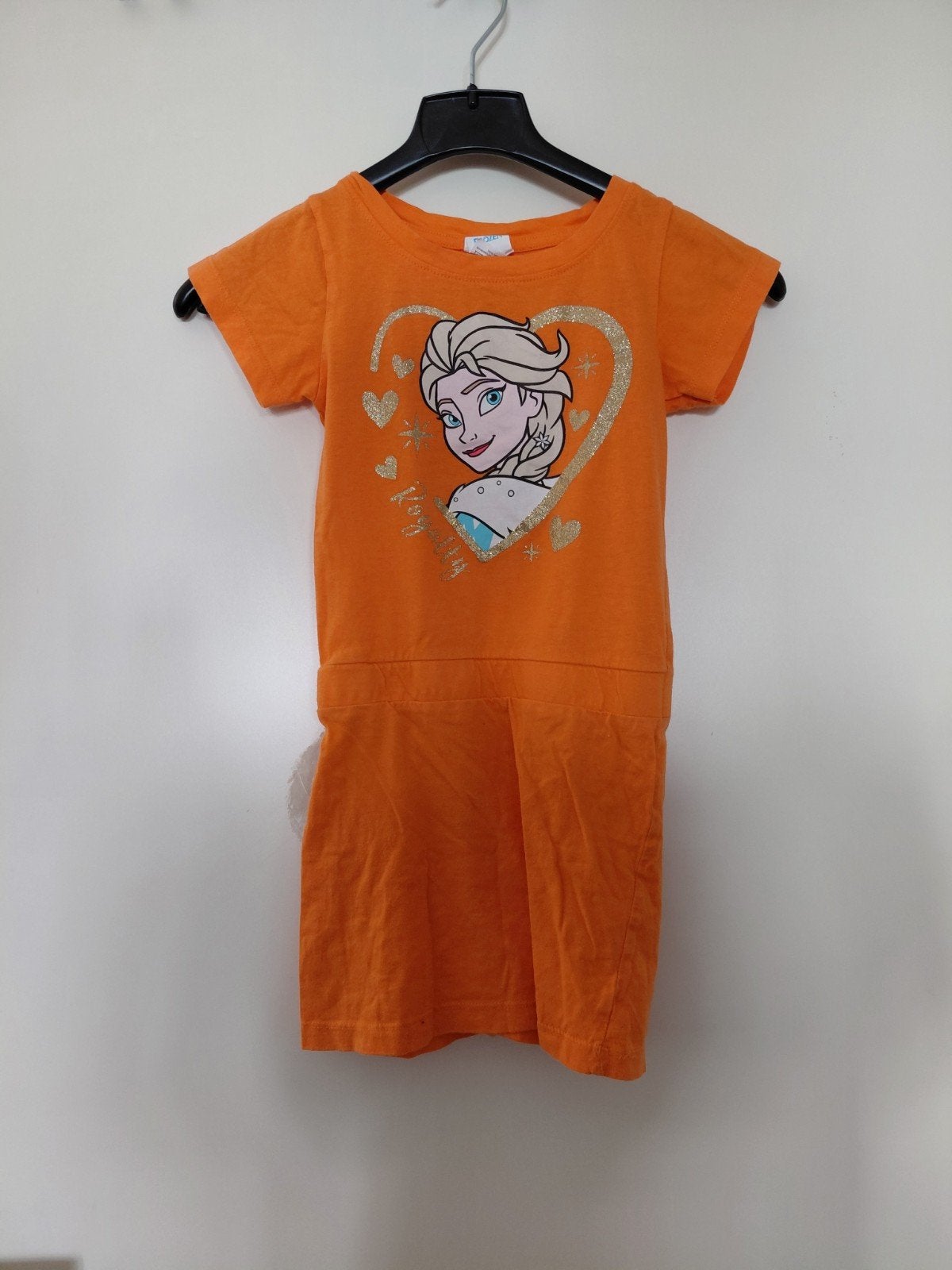 Disney Frozen Elsa Jurk Maat 116/122 Oranje, Gebruikt, Disney Frozen, Meisje, Ophalen of Verzenden